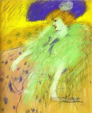 パブロ・ピカソ Painting - 青い帽子をかぶった女 1901 年キュビスト パブロ・ピカソ